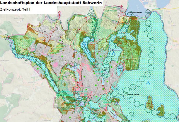 Landschaftsplan Ausschnitt Zielkarte © Landeshauptstadt Schwerin