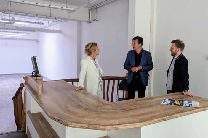 Idee sucht Laden sucht Idee: Auch Heike Boese von den „Schweriner Höfen“ begrüßt den Wettbewerb, den Schwerins Wirtschaftsdezernent Bernd Nottebaum und Citymanager Stefan Putz vorgestellt haben. © Landeshauptstadt Schwerin