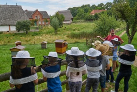 Mit Volker Janke auf dem Bienenpfad durchs Freilichtmuseum Schwerin-Mueß © Uta Hofmann
