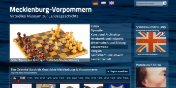 Startseite mit Sonderausstellung © Stiftung Mecklenburg, Bildschirmfoto Startseite VLM